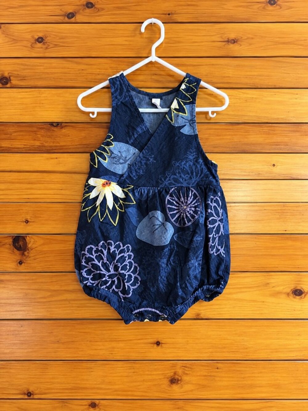 Tea Collection Bubble Romper Infant 12 - 18 Months Wrap Chest Floral Printed